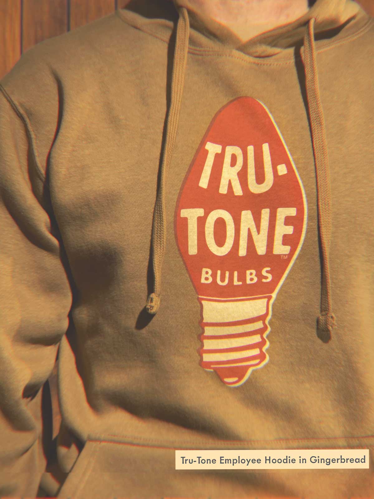 Tan Tru-Tone Christmas Light Bulb Logo Hoodie