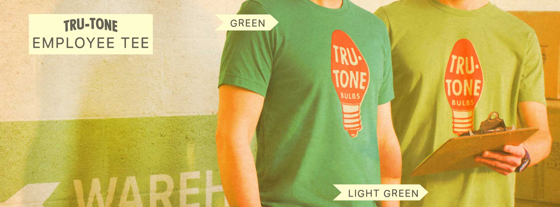 Green Tru-Tone logo tee shirts for St Patrick's day