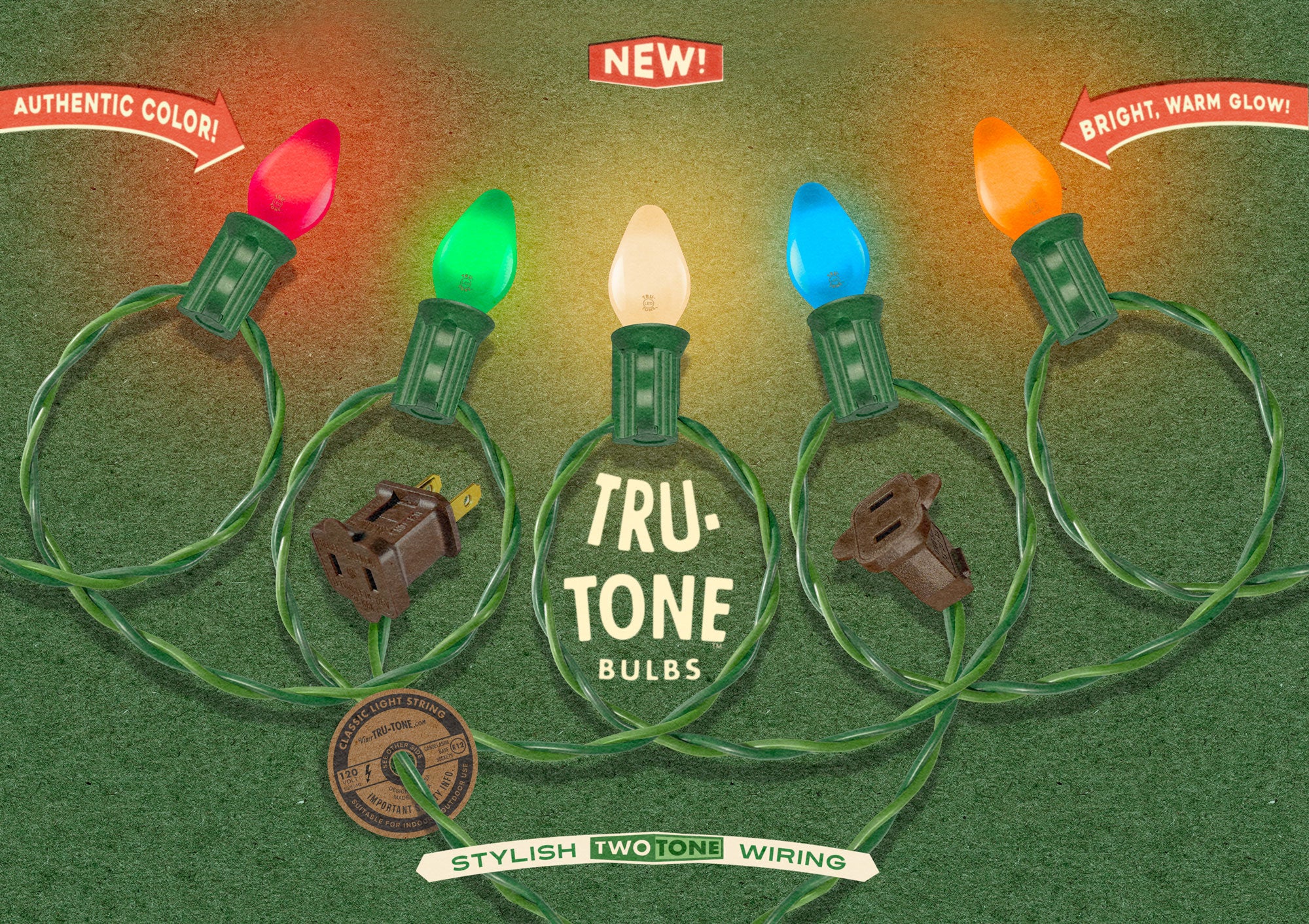 Tru-Tone LED Light Bulbs - Christmas lights and light stings that look just like vintage incandescent bulbs with authentic color and a bright warm glow!