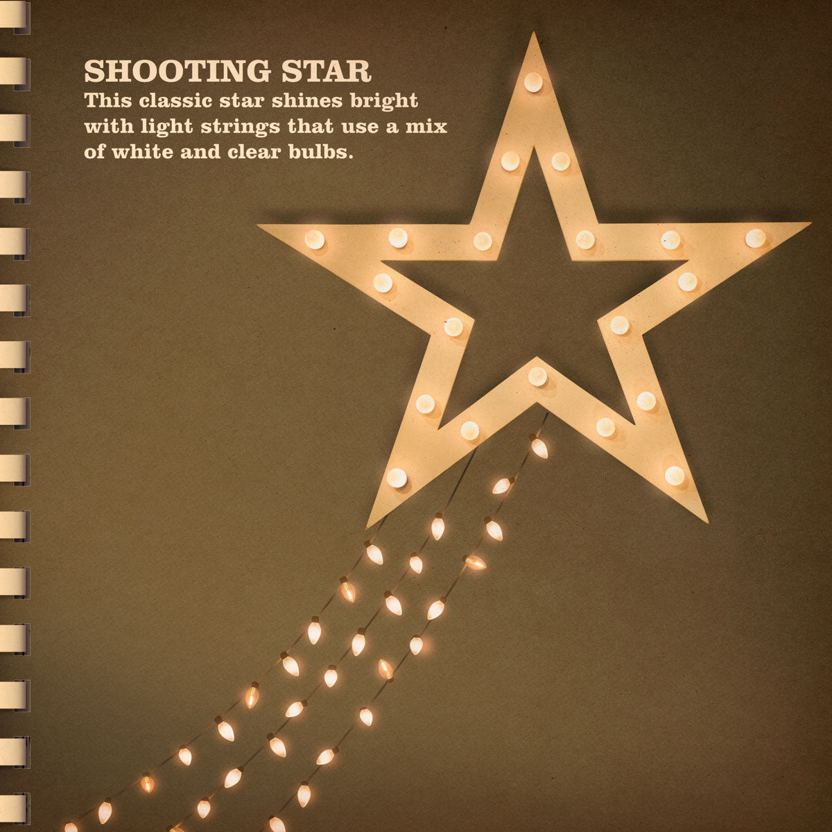 Retro DIY shooting star craft with Christmas lights