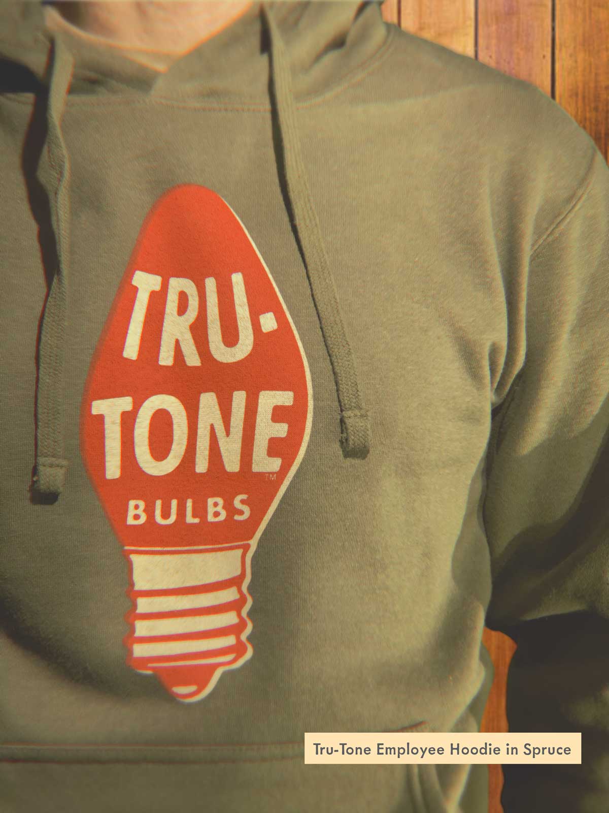 Green Tru-Tone Christmas Light Bulb Logo Hoodie