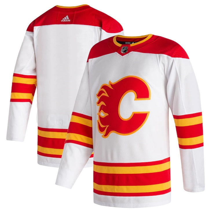CALGARY FLAMES size 60 = 3XL Prime Green Adidas NHL Authentic Hockey Jersey  away