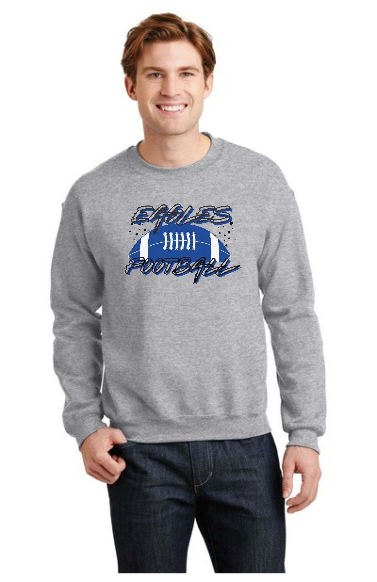 Eagles Football Customized Name on Back-Unisex Crew