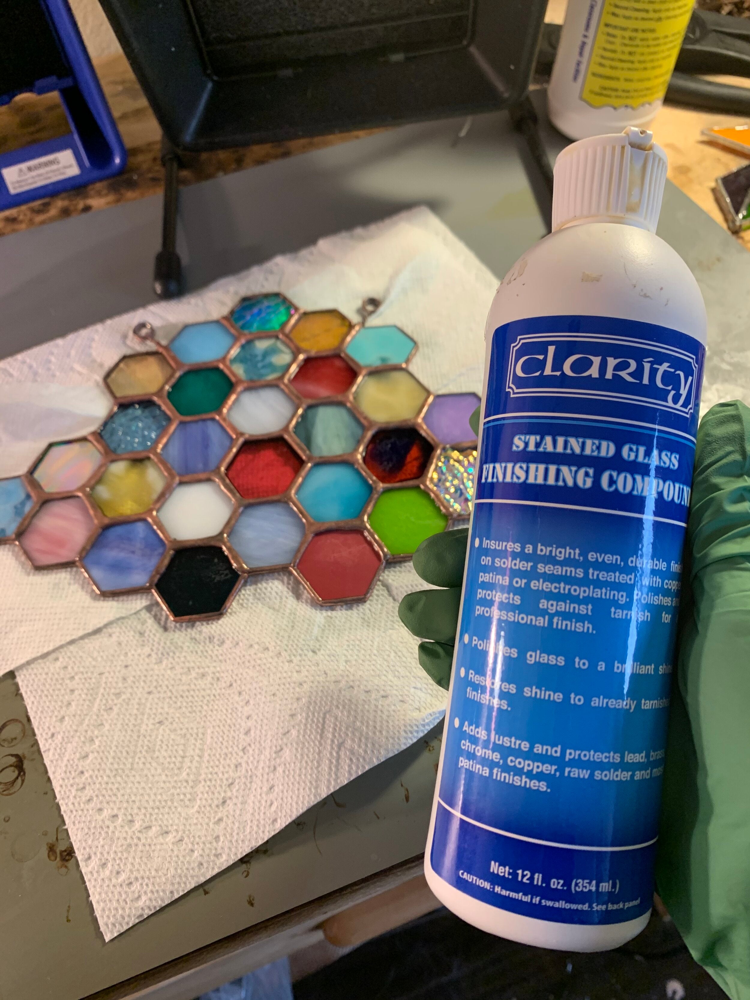Glass Crafters Stained Glass - If you joined us for yesterday's Facebook  Live event on Patinating Zinc, this photo shows the results after rinsing,  gently patting dry with a cotton rag, and