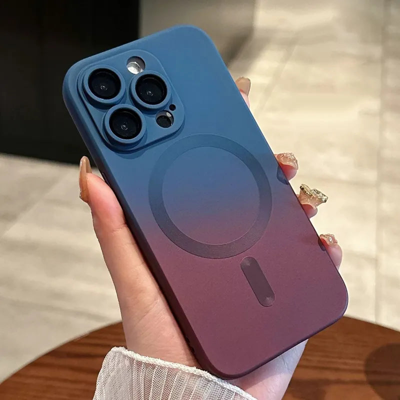 Luxury Gradient Silicone Magsafe Magnetic Wireless Charging Case For iPhone