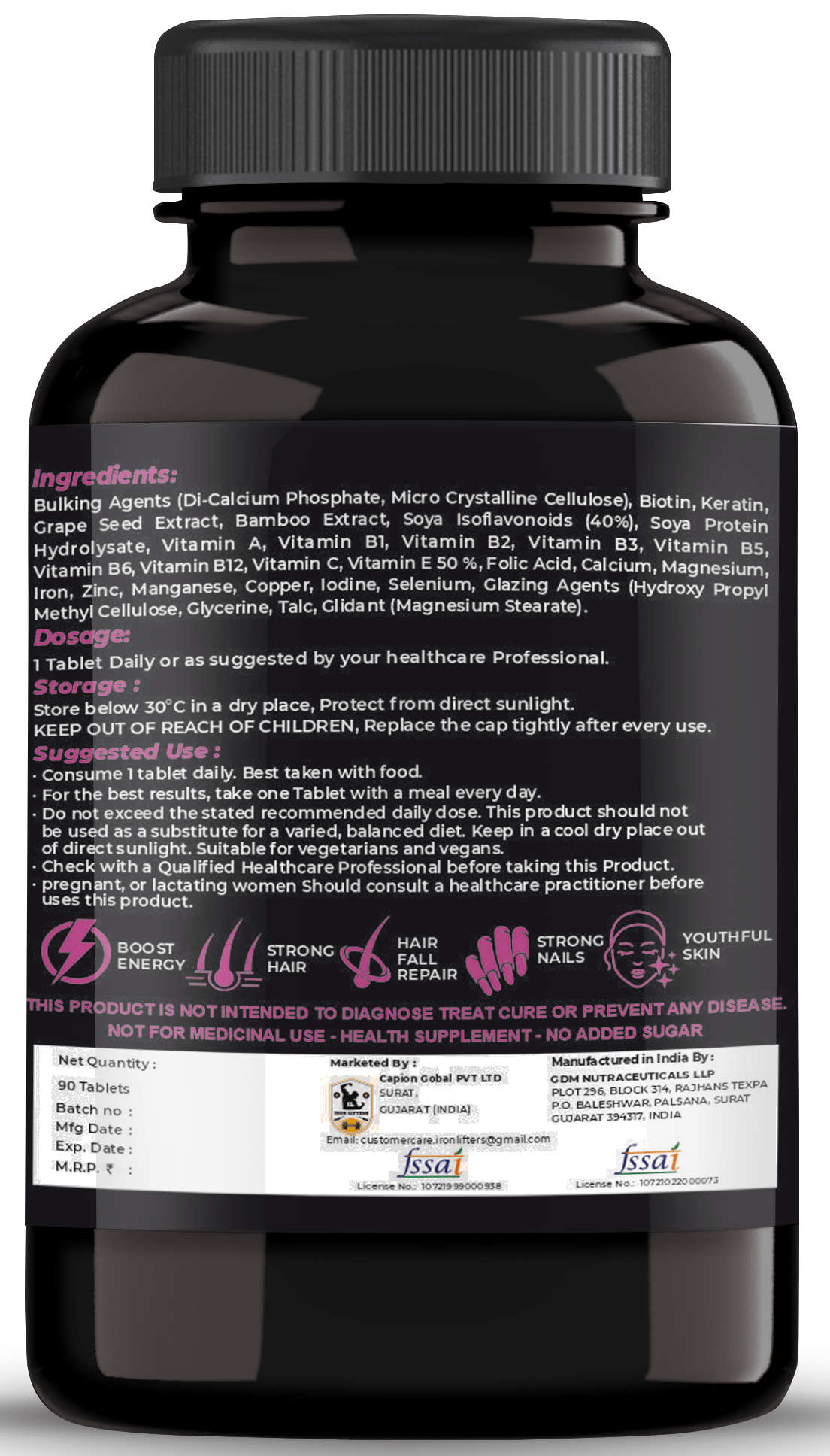 Pura Vida Biotin 10000 mcg  Best Biotin Tablets for Hair Growth  My Pura  Vida