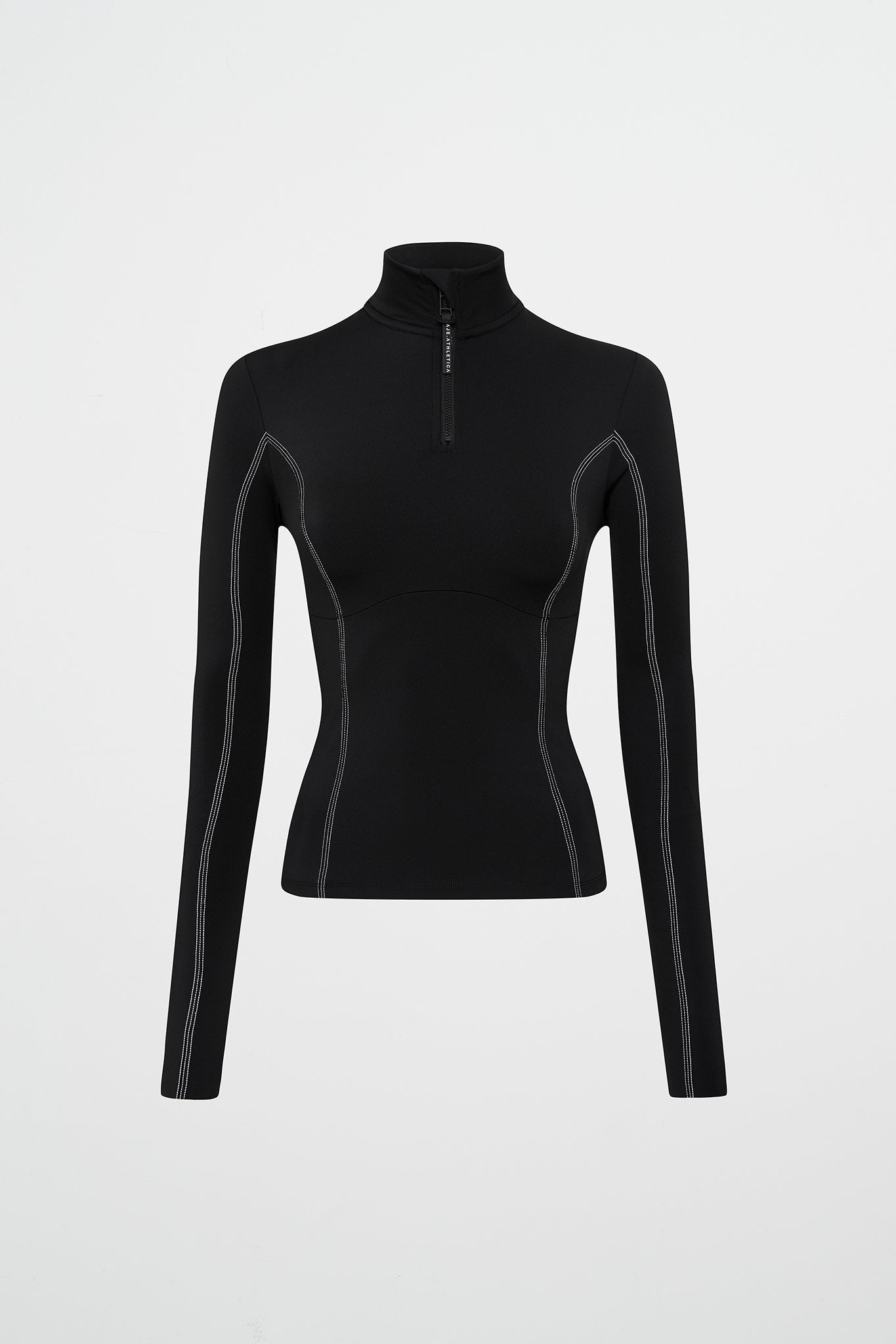 Triple Stitch Half Zip Top 758, Black