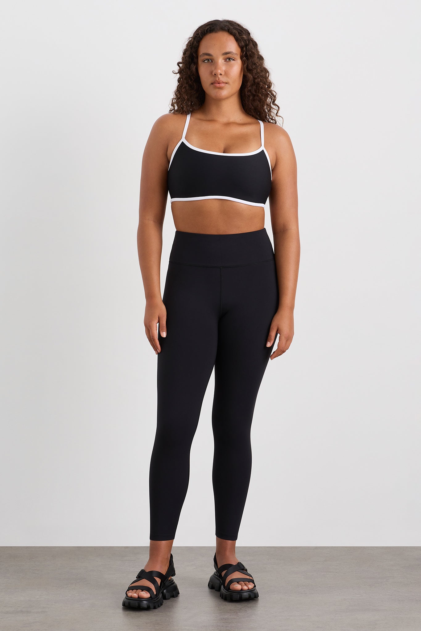 Plus Contrast Binding Sports Bra