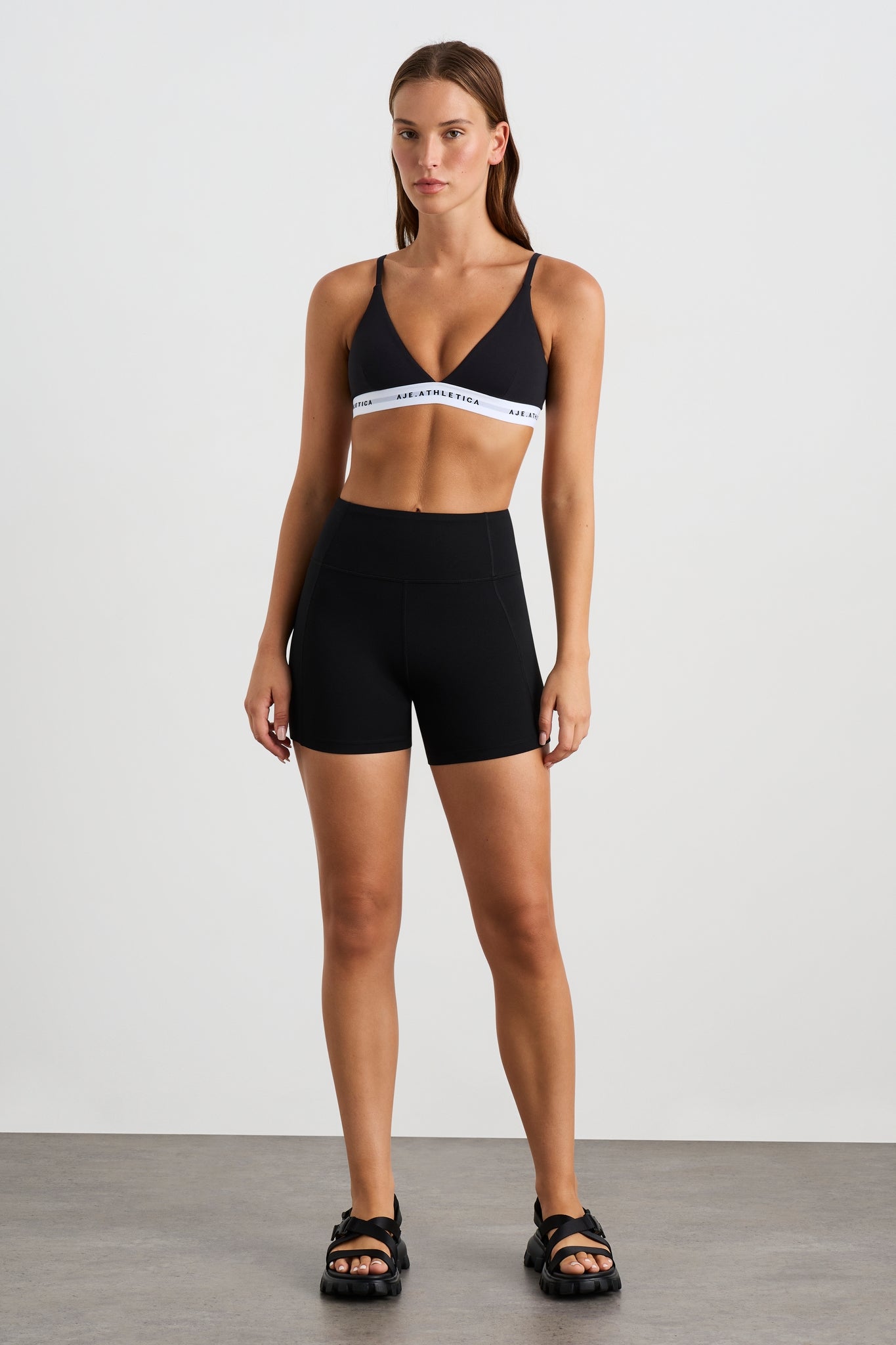 Triangle Logo Sports Bra 397, Black/White