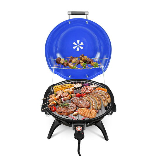 Electric BBQ Grill Techwood 15-Serving Indoor/Outdoor Electric Grill for Indoor & Outdoor Use Double Layer Design Portable Removable Stand Grill 1