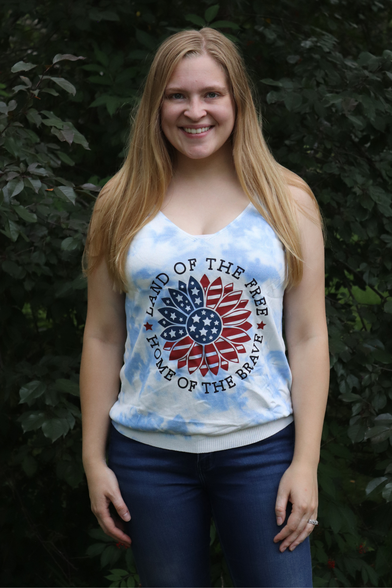 Knit Land of the Free Sunflower Tank
