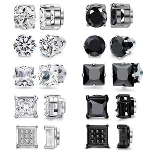 1-10 Pairs Crystal Magnetic Ear Studs for Men and Women - Stylish & Comfortable - Pkt's Jewelry Gift Shop
