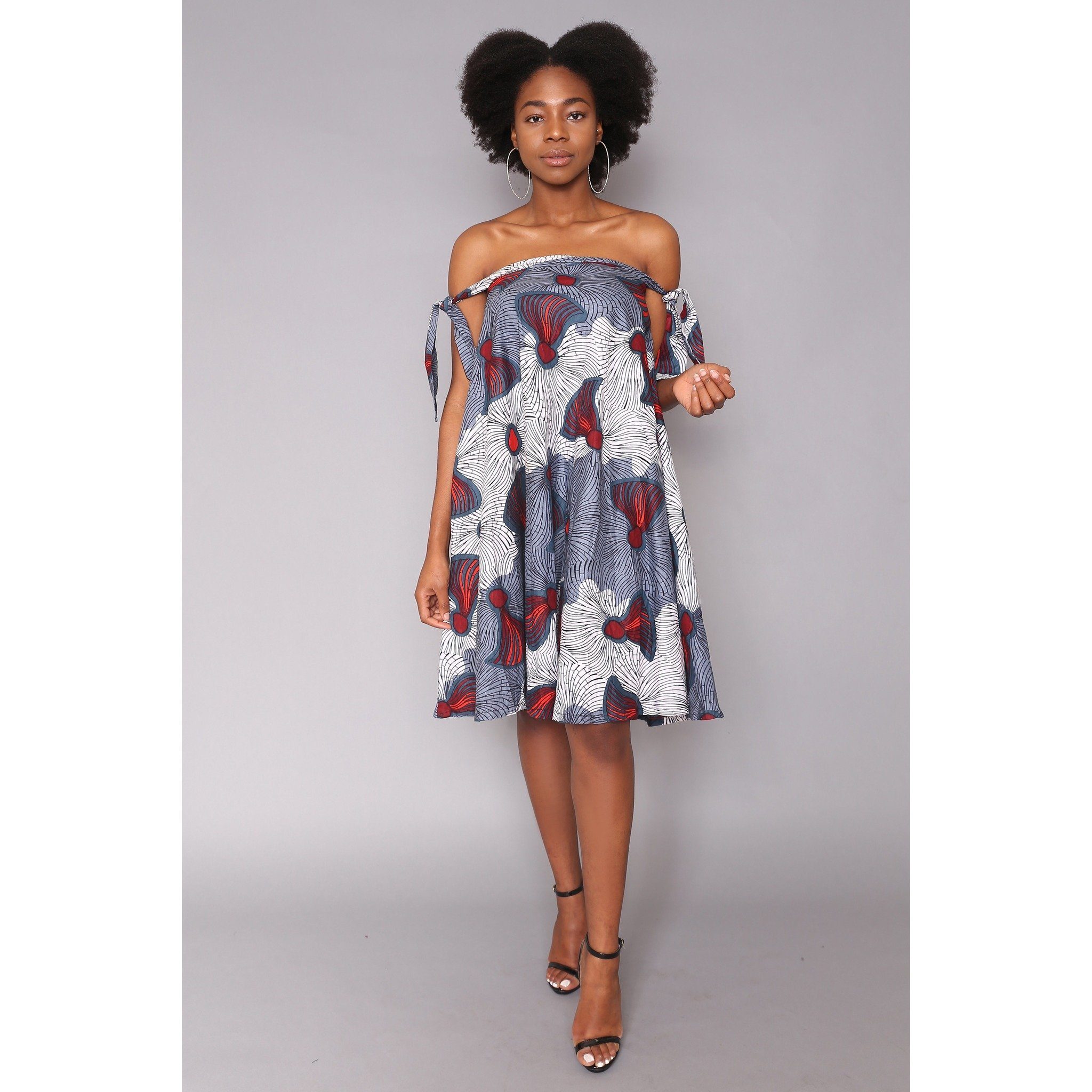 one shoulder african print dress