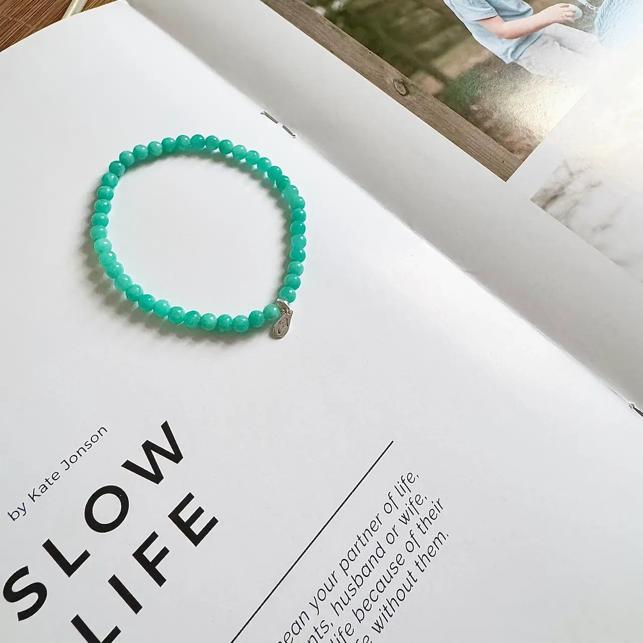 Amazonite Bracelet - Side View|Touch Vintage