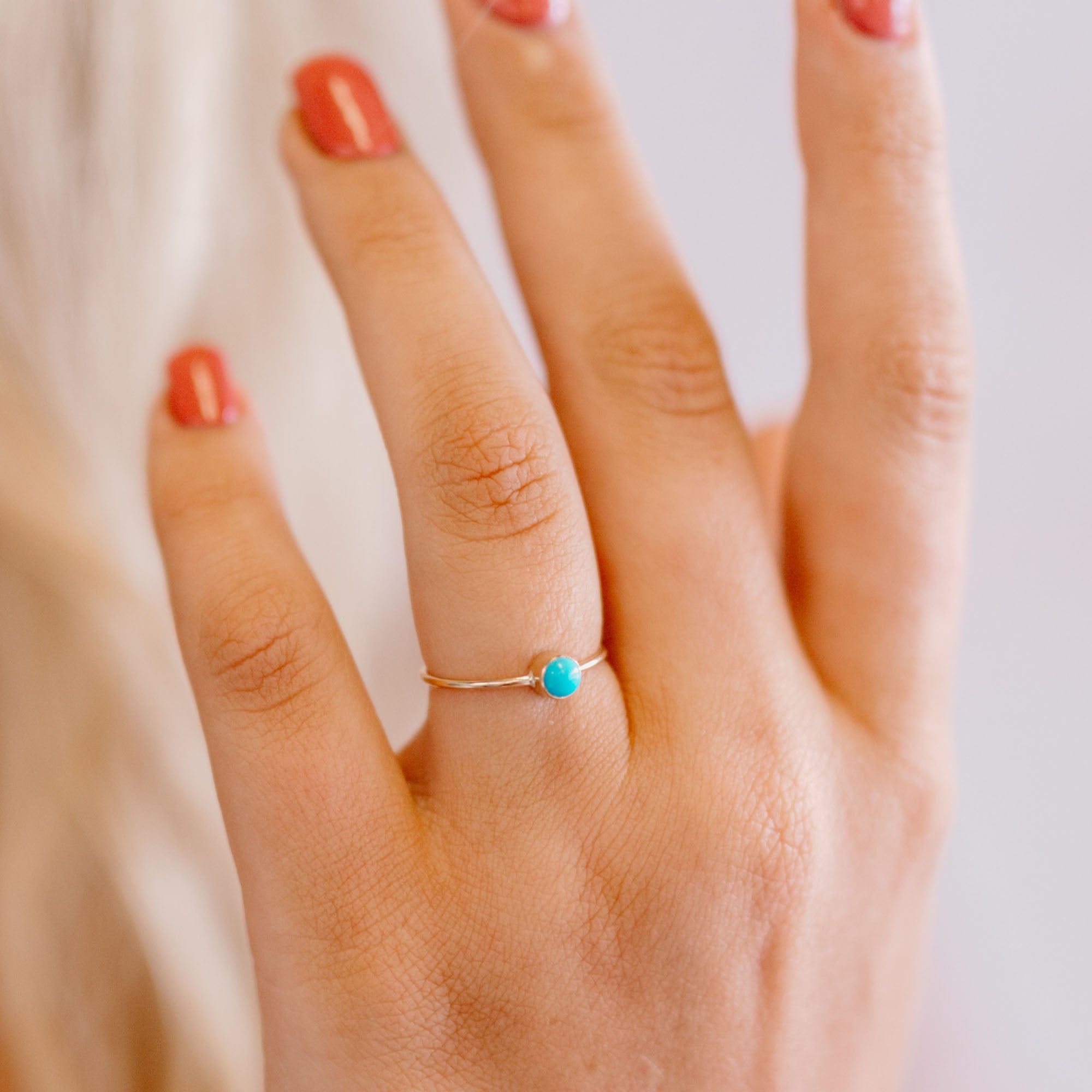 Delicate Tiny Matt Opaque Turquoise & Small Gold by minniegrace