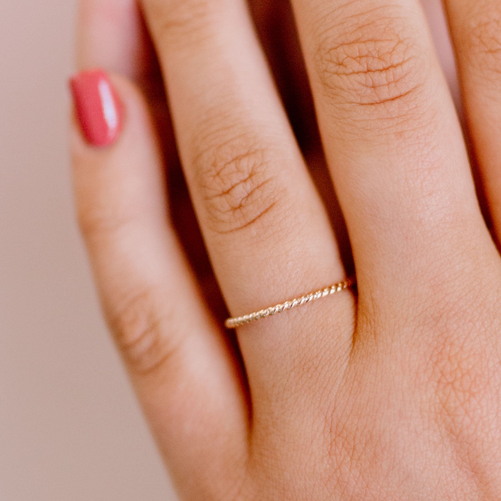 Tiny Garnet Spike Stacking Ring