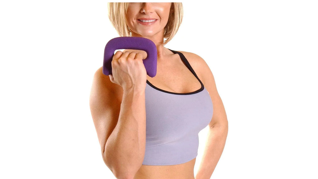 lady holding d-grip dumbbell