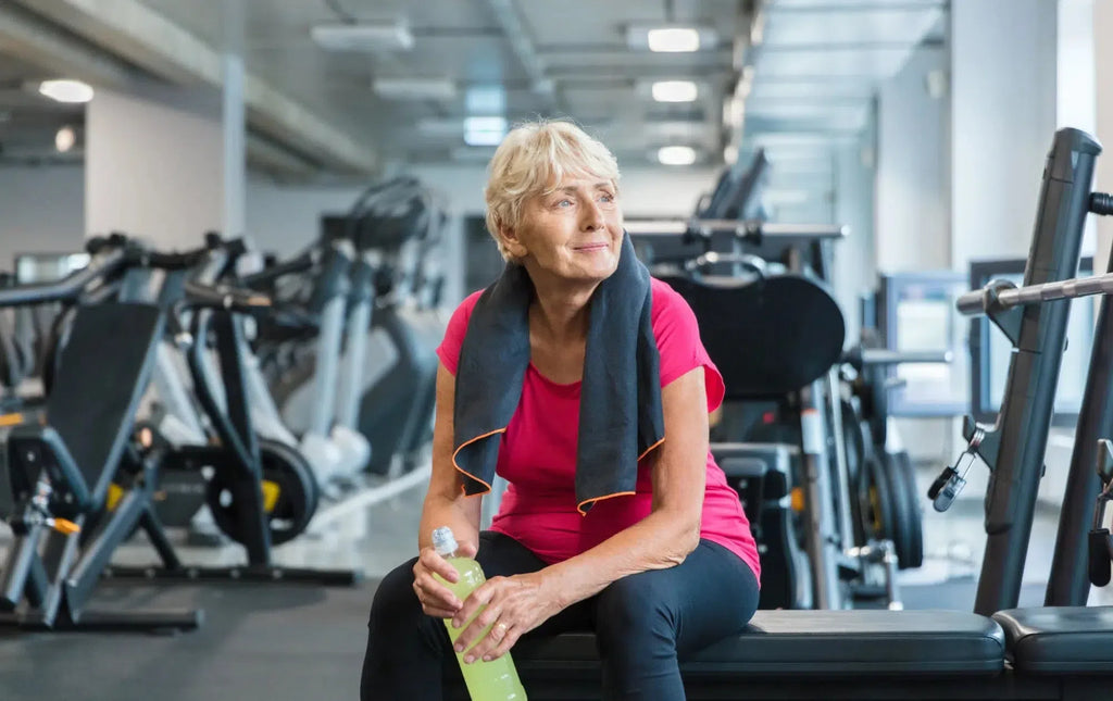 Senior resting after workout_dumbbell exercises at home for seniors