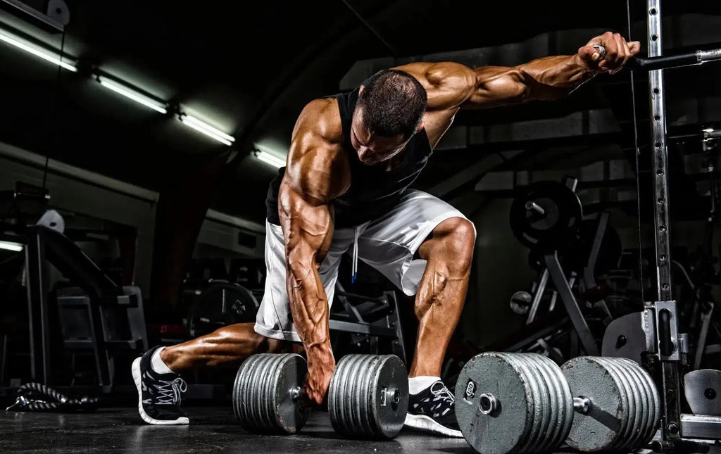 man about to lift dumbbell