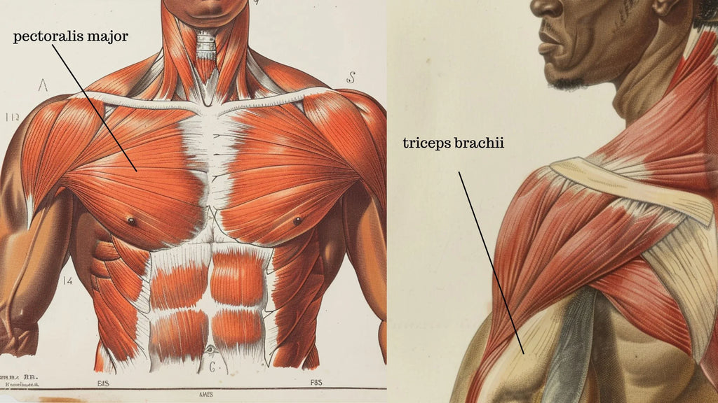 musculoskeletal diagram of pectoralis and triceps