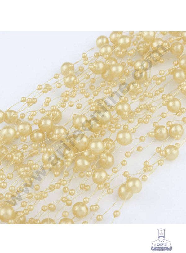 10m/roll 8mm Cotton Line Artificial Pearl Beads String Chain Garland  Flowers Wedding Decoration DIY Craft Pearl String(Beige)