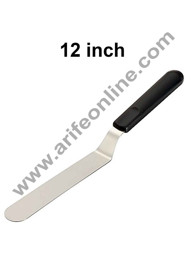 1pc Stainless Steel Curved Handle Cream Cake Spatula, Baking Pastry Bread  Cake Smoother And Straight Icing Spatula For Baking And Cake Making
