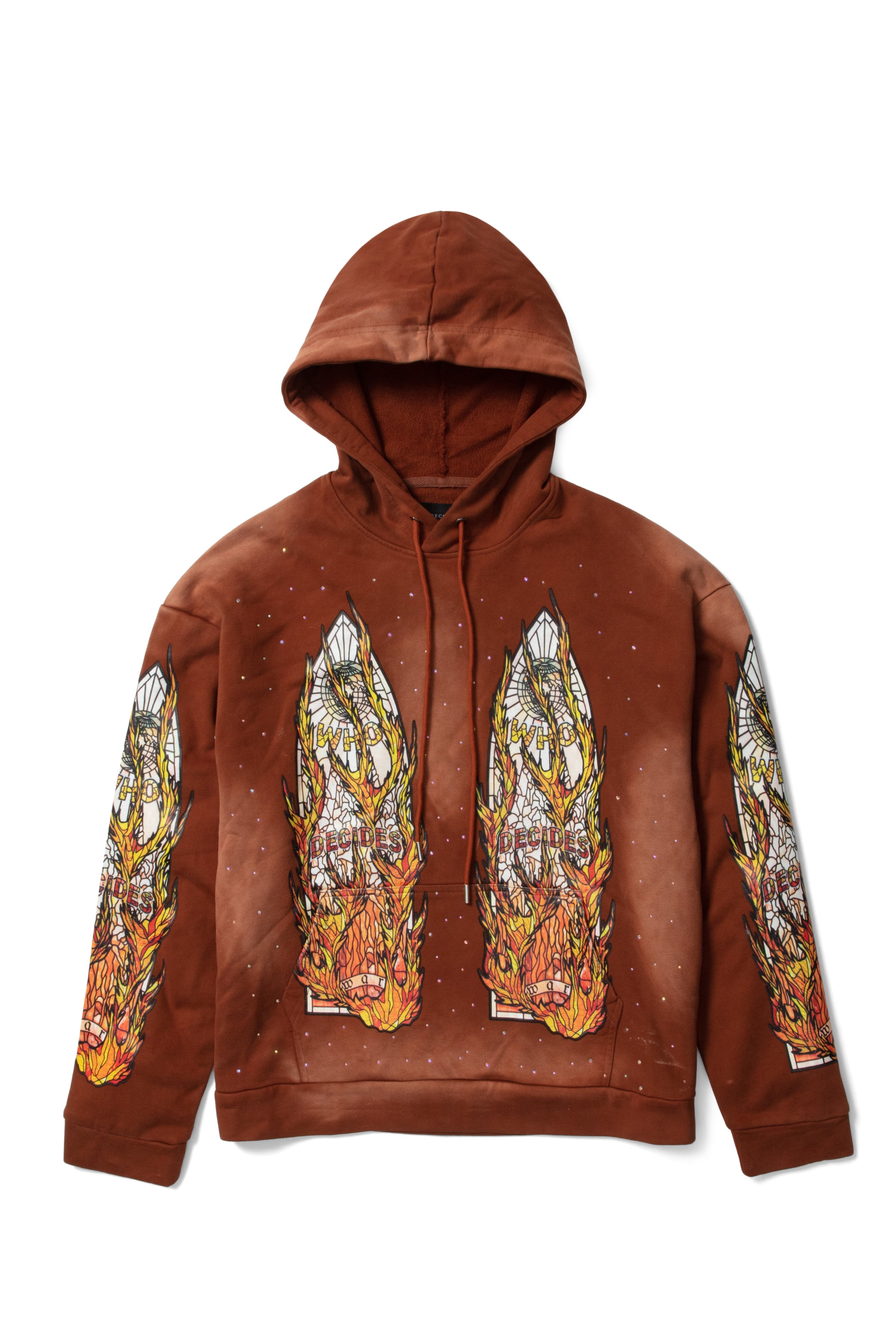 Who Decides War Flame Glass Hooded Sweatshirt?