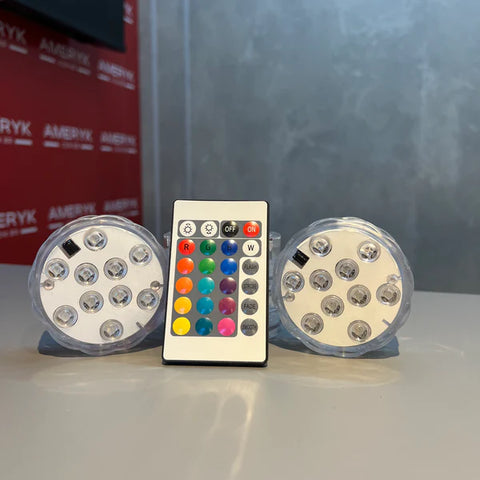 Kit de Luminárias de Piscina RGB com Controle Remoto - AquaGlow