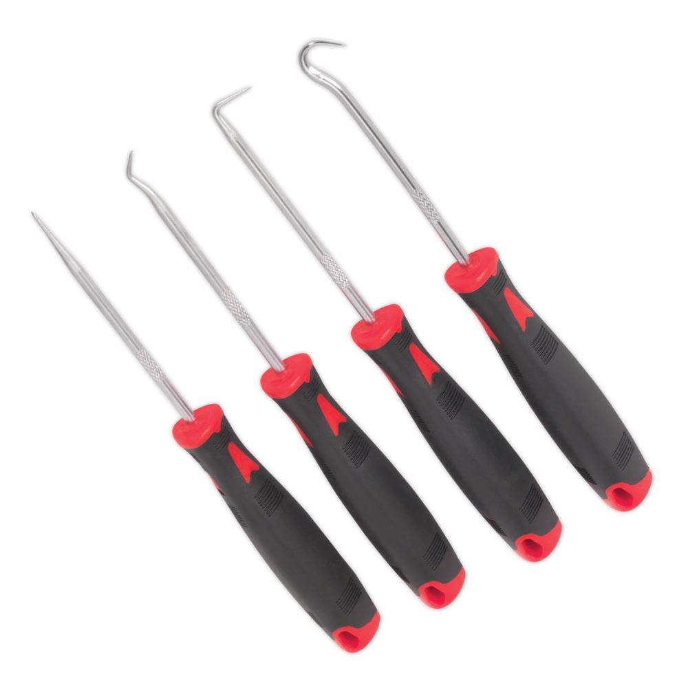 4 Piece Stainless Steel Spring Pick and Hook Set Ideal for Weeding