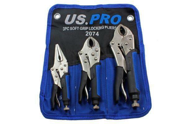 US PRO Locking Pliers 4pc Mole Grips Adjustable Wrench Vice Grips Pliers  1827