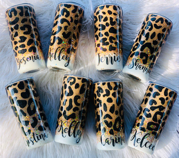 Martini cheetah print tumbler  Tumbler cups diy, Custom tumbler