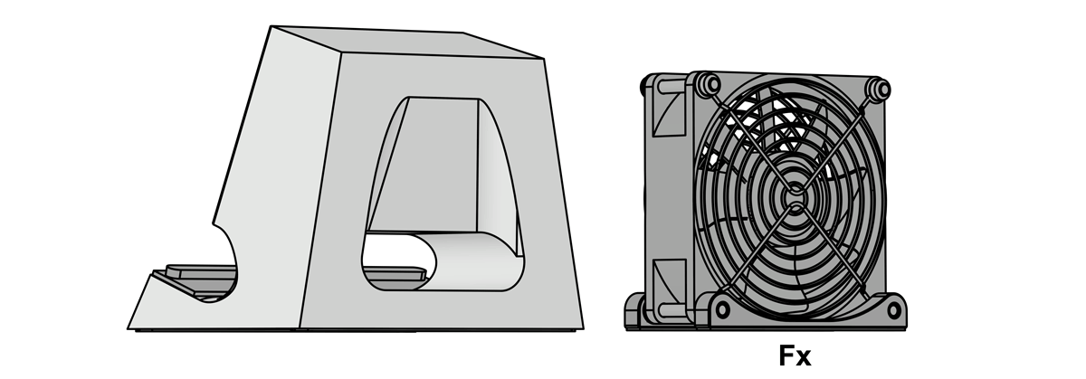 SVALT Cooling Dock model DH 2nd generation with noted Cooling Fan Fx diagram