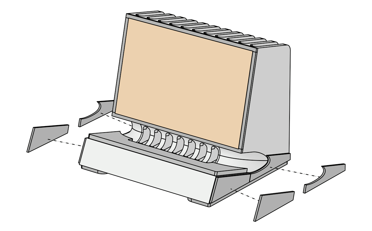 SVALT Cooling Dock model DHCR  4th generation with max performance heat-insulation side pads diagram