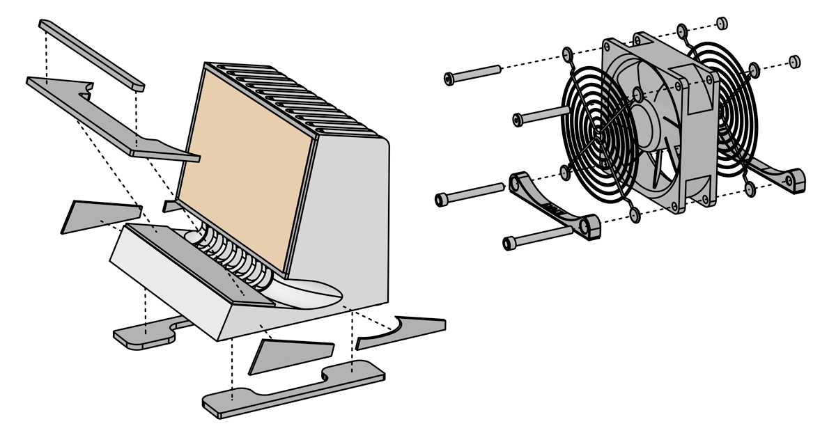 SVALT Cooling Dock model DHCR 4th generation with upgradeable components including the Fx Cooling Fan diagram