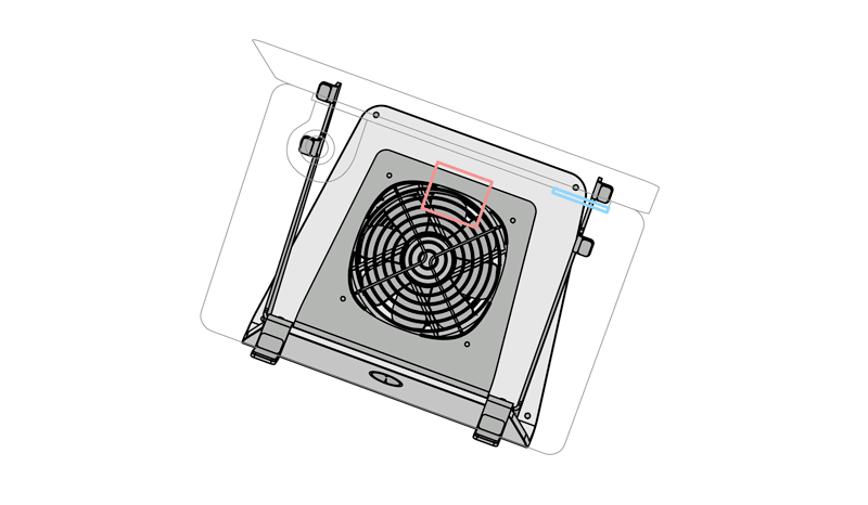 SVALT Cooling Stand Sx model with Apple MacBook Air 13-inch Intel 2018 cooling system