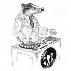 Mr Badger DJ drawing