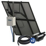 Airmax SolarSeries Direct Drive Aeration System rear view with diffuser and air hose next to it | Your Pond Pros