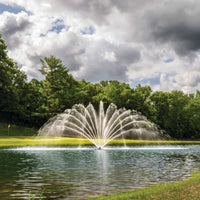 Kasco J Series Fern Premium Fountain Nozzle - On Water Display with Trees at the Background