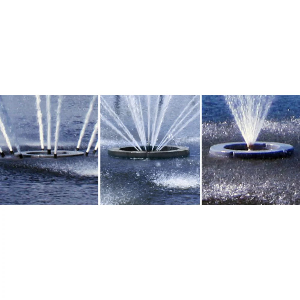 Vertex GeyserJet Floating Pond Fountain - Float Showing Different Spray Patterns