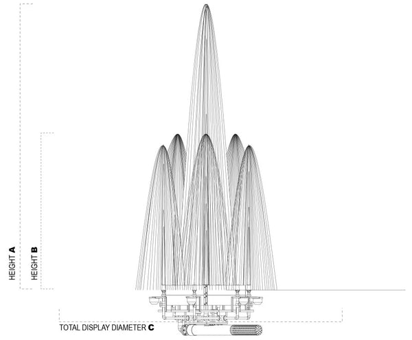 Vertex MultiGeyser Floating Pond Fountain Specifications