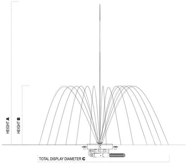 Vertex TwoTier Floating Pond Fountain Spray Specifications