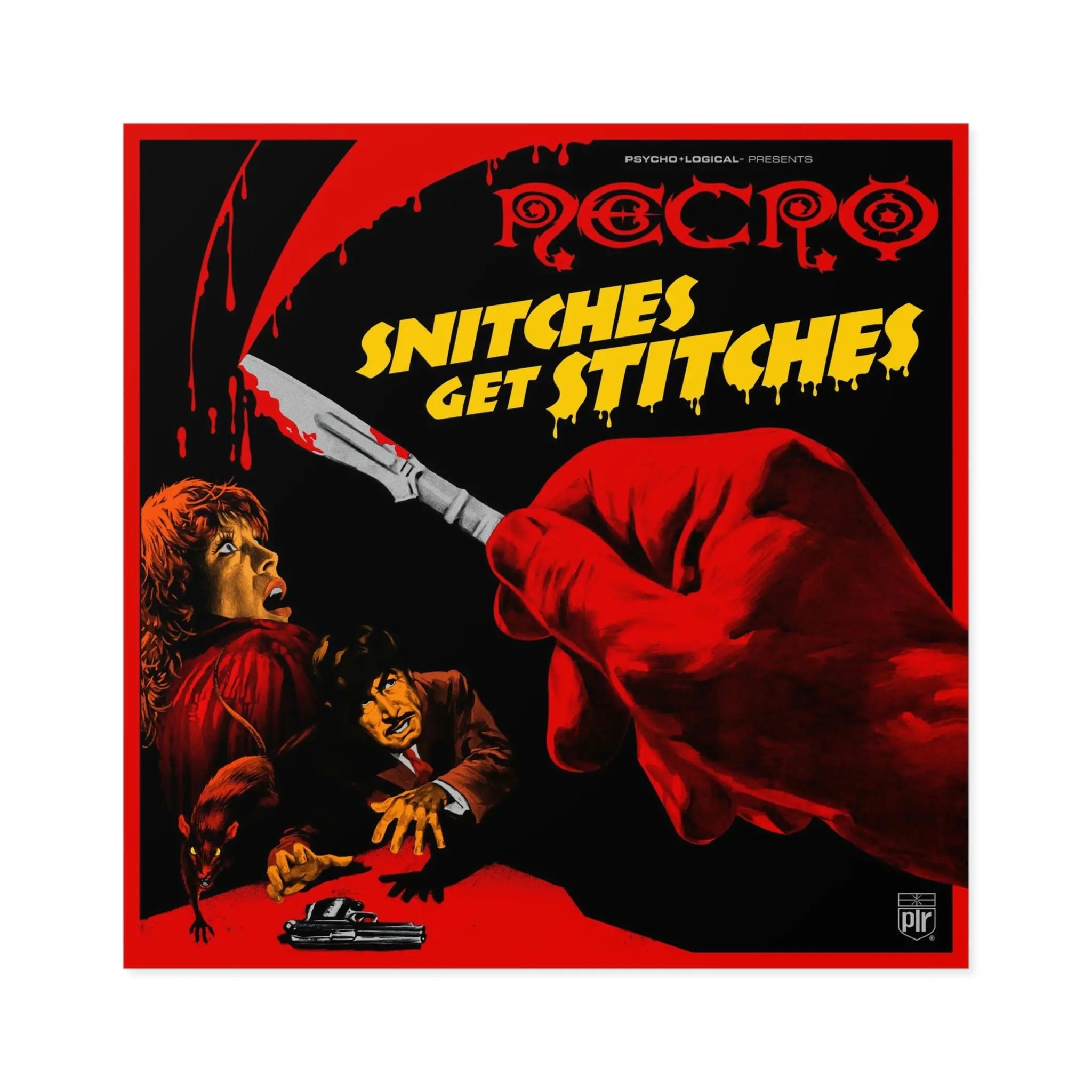 Snitches Get Stitches – Sticker 5x5" NECRO SUPER STORE