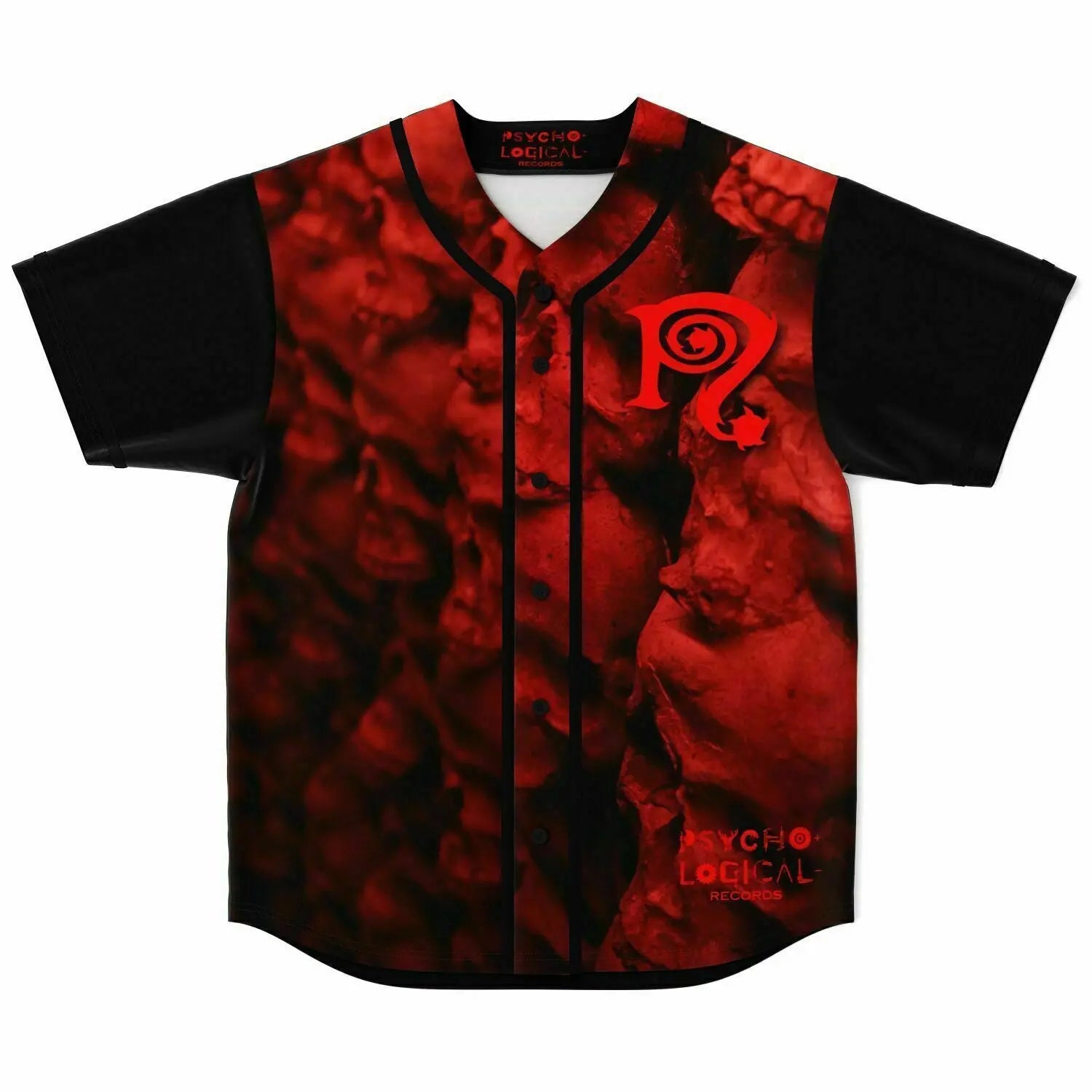 Necro - Red Skulls - Baseball Jersey NECRO SUPER STORE