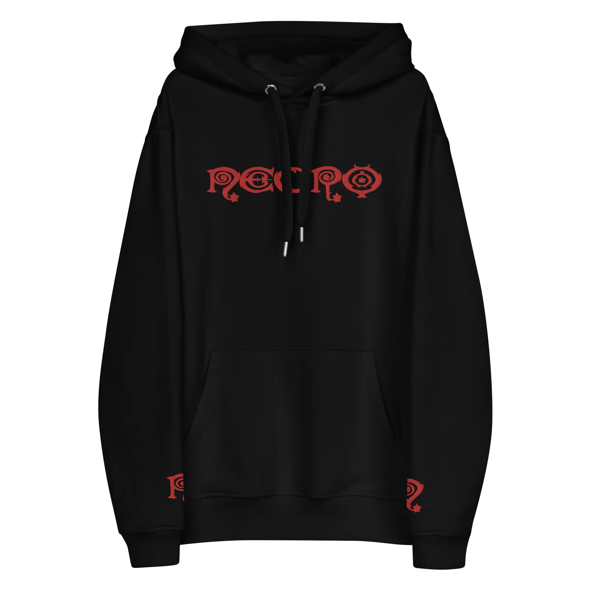 Necro - Red Logo - Premium Eco Hoodie - Embroidered NECRO SUPER STORE