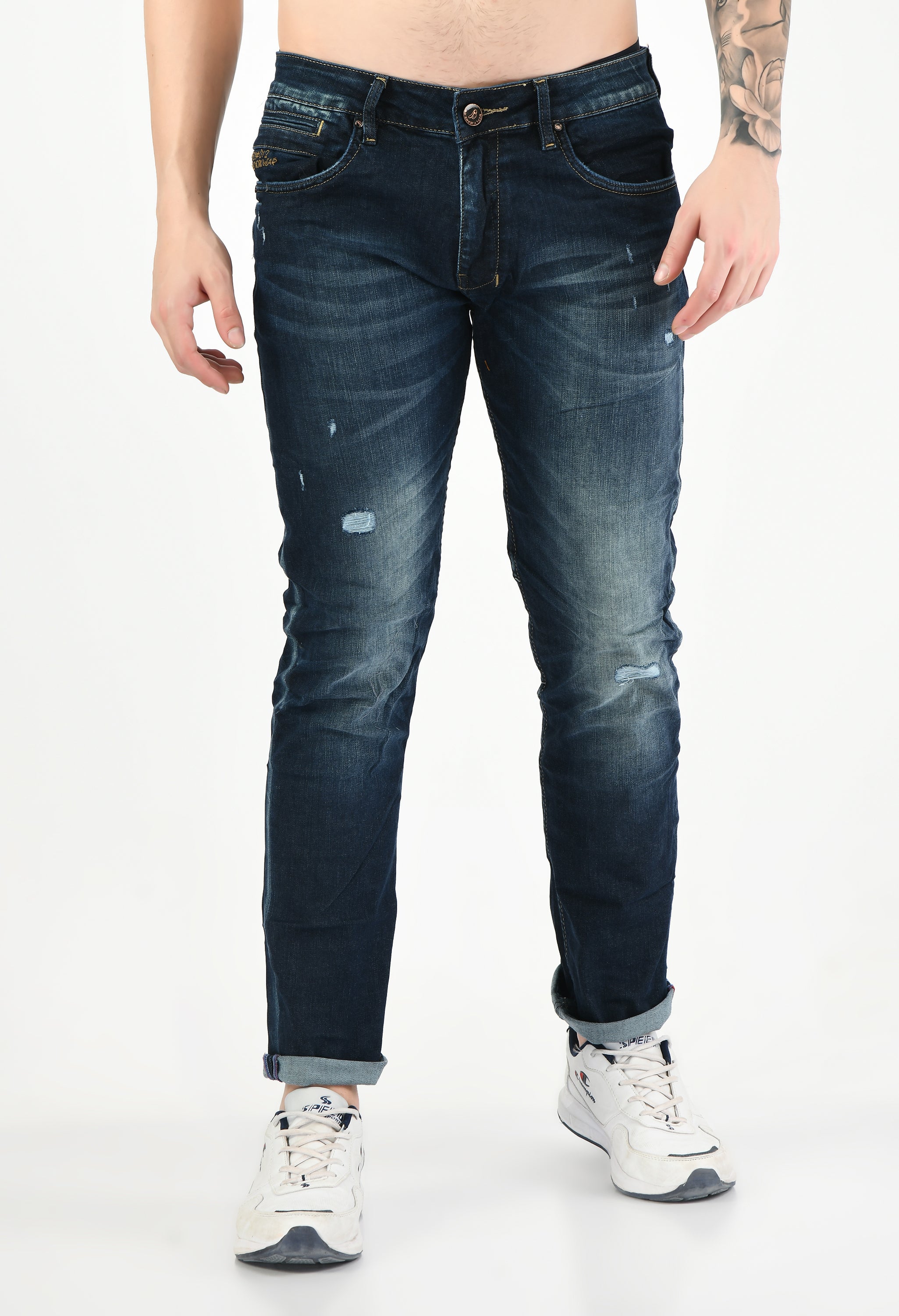 Buy Men's Dark Blue Straight Fit Jeans Online – SQUIREHOOD