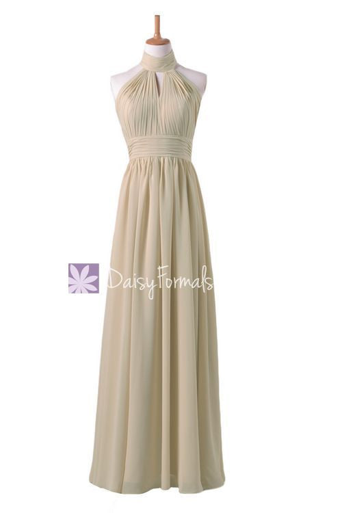 champagne chiffon dress