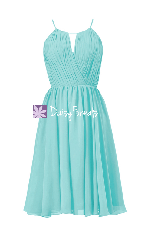 Tiffany S Inspired Formal Bridesmaid Dress Short Beach Wedding Party