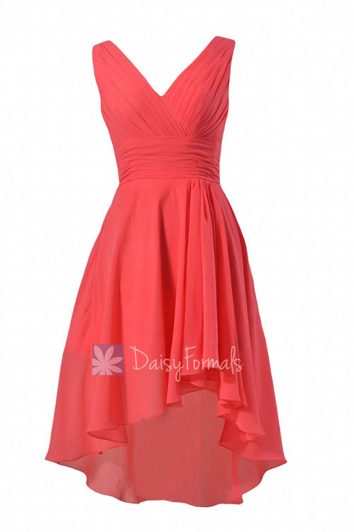 red coral dress