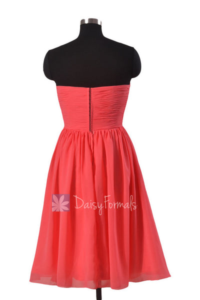 Gorgeous Cherry Chiffon Party Dress Light Chiffon Bridesmaid Dress For ...