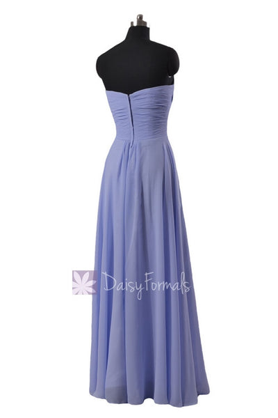 Strapless Chiffon Formal Evening Gown Long Beach Wedding Party Formal ...